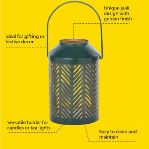 Jaali Leaf Metal Lantern