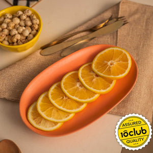 Orange ceramic tray