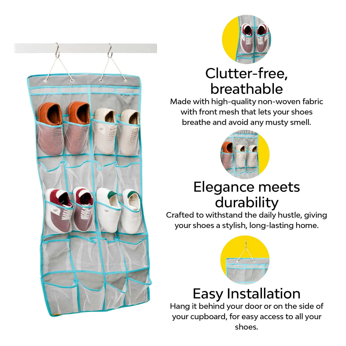 Over-Door 20-Pocket Shoe Organizer