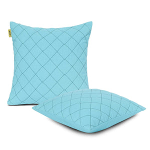 Plush Quilted Cushion Cover | Large | SET OF 2 | 18x18" Inches