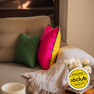 Pink and yellow dual colour cushion cover