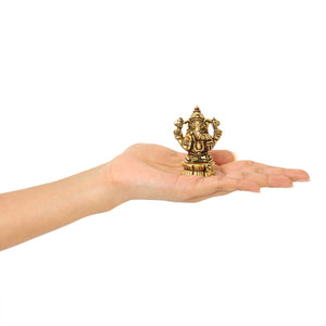 Siddhi Ganapati Brass Idol | 100% Pure Brass | Antique Finish