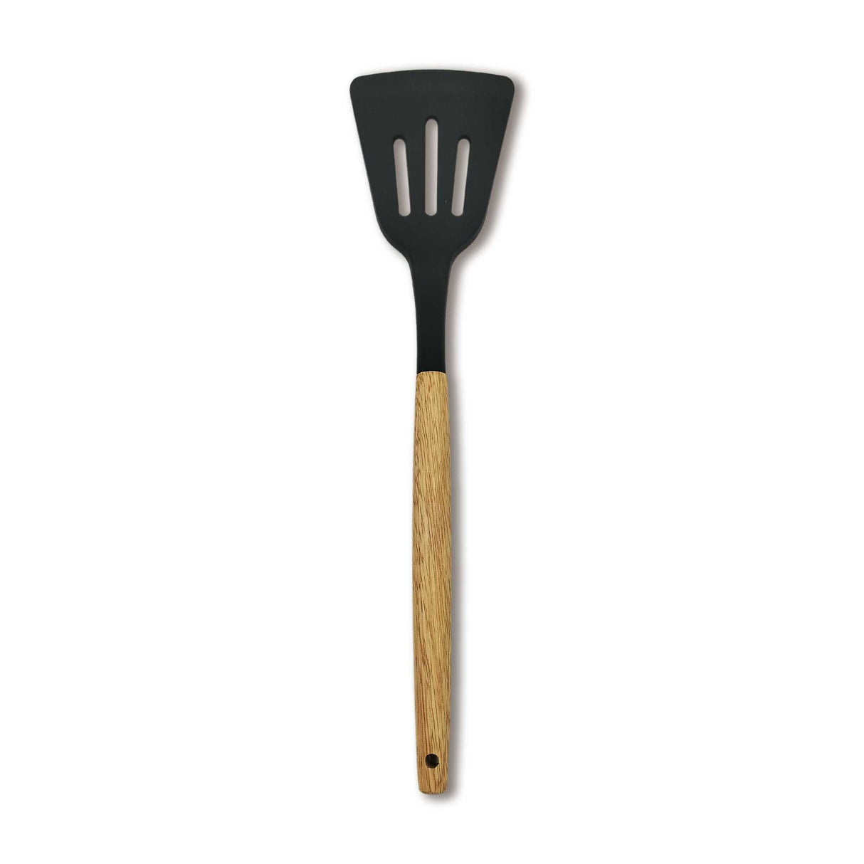 Flat silicone turner with wooden handle 