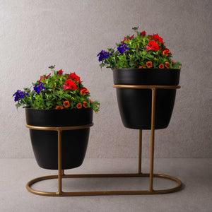 Dual pot plant stand