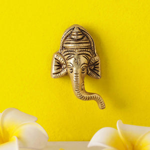 Ganesha Trunk Wall Hanging Idol | 100% Pure Brass | Antique Finish