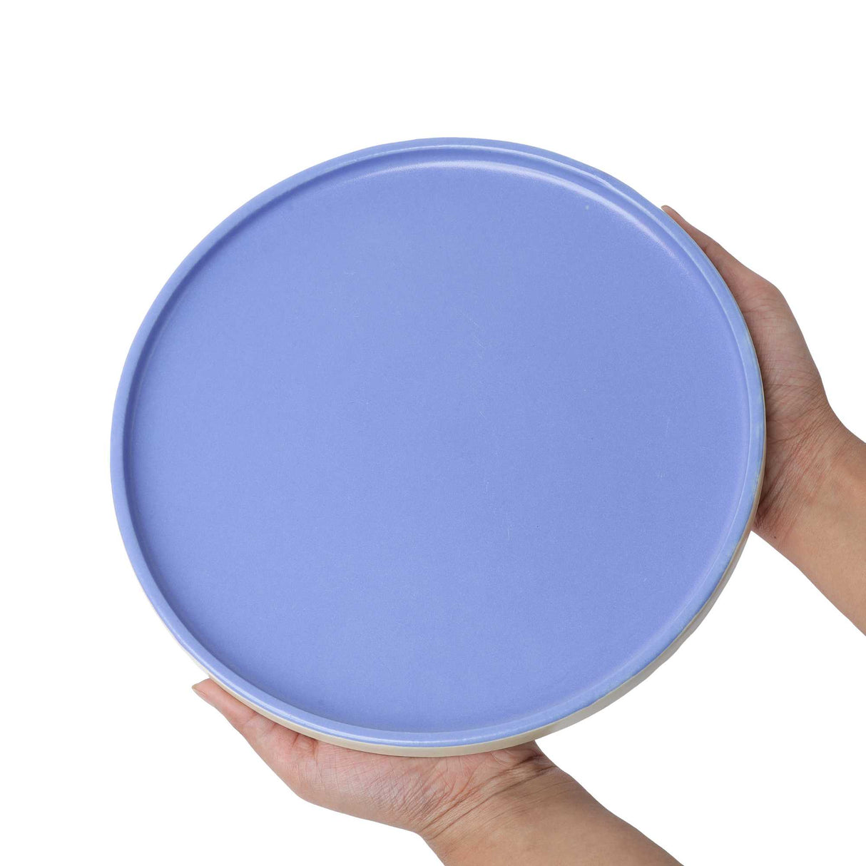 Pastel blue ceramic plate