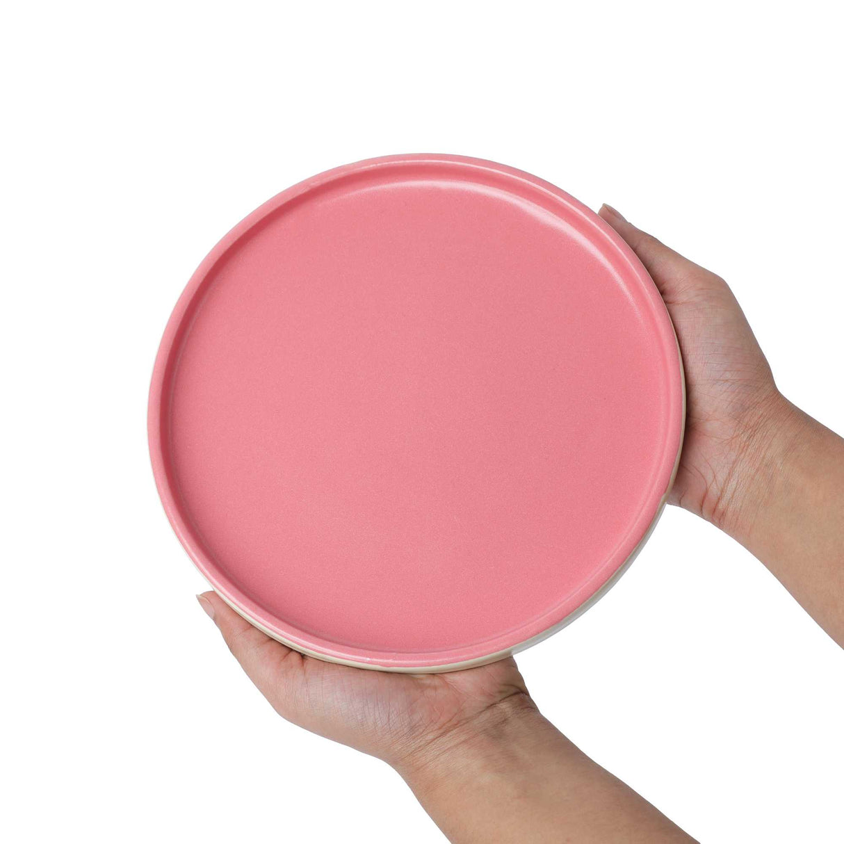 Pink ceramic side plate for dining 