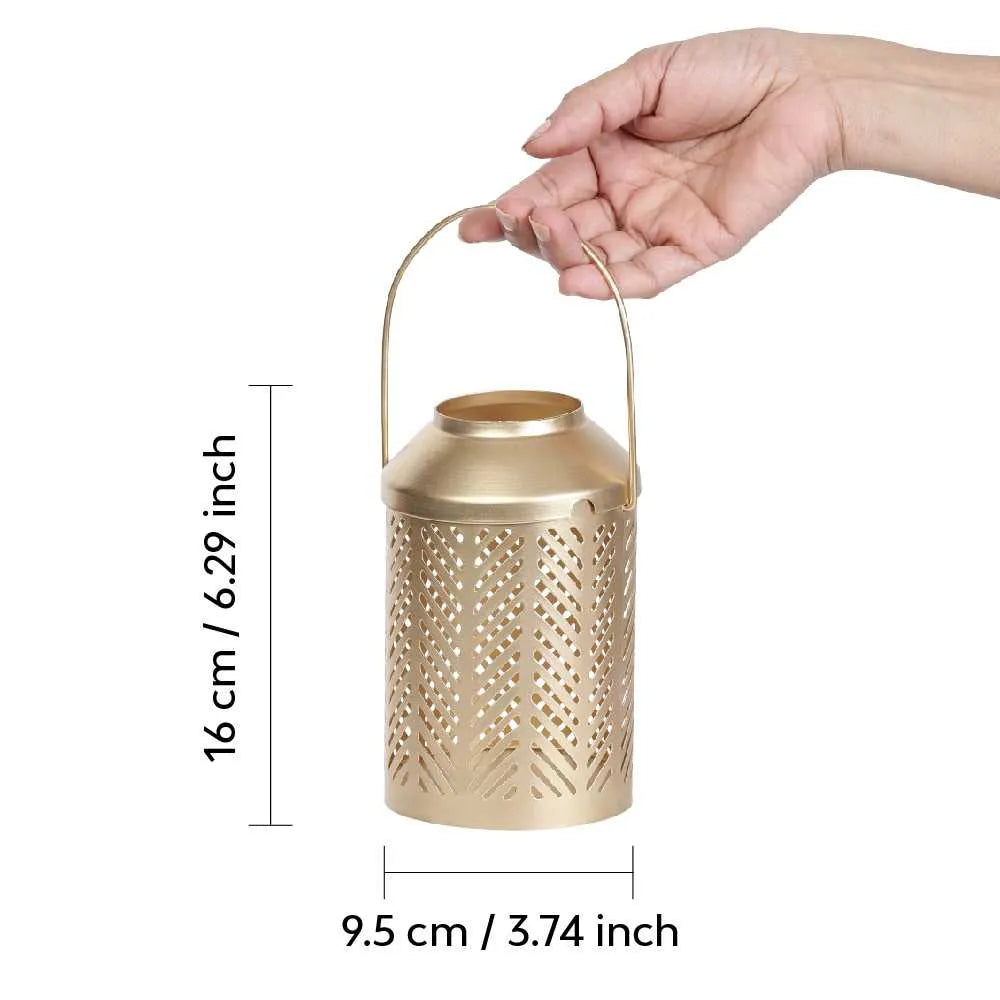 Jaali Leaf Metal Lantern