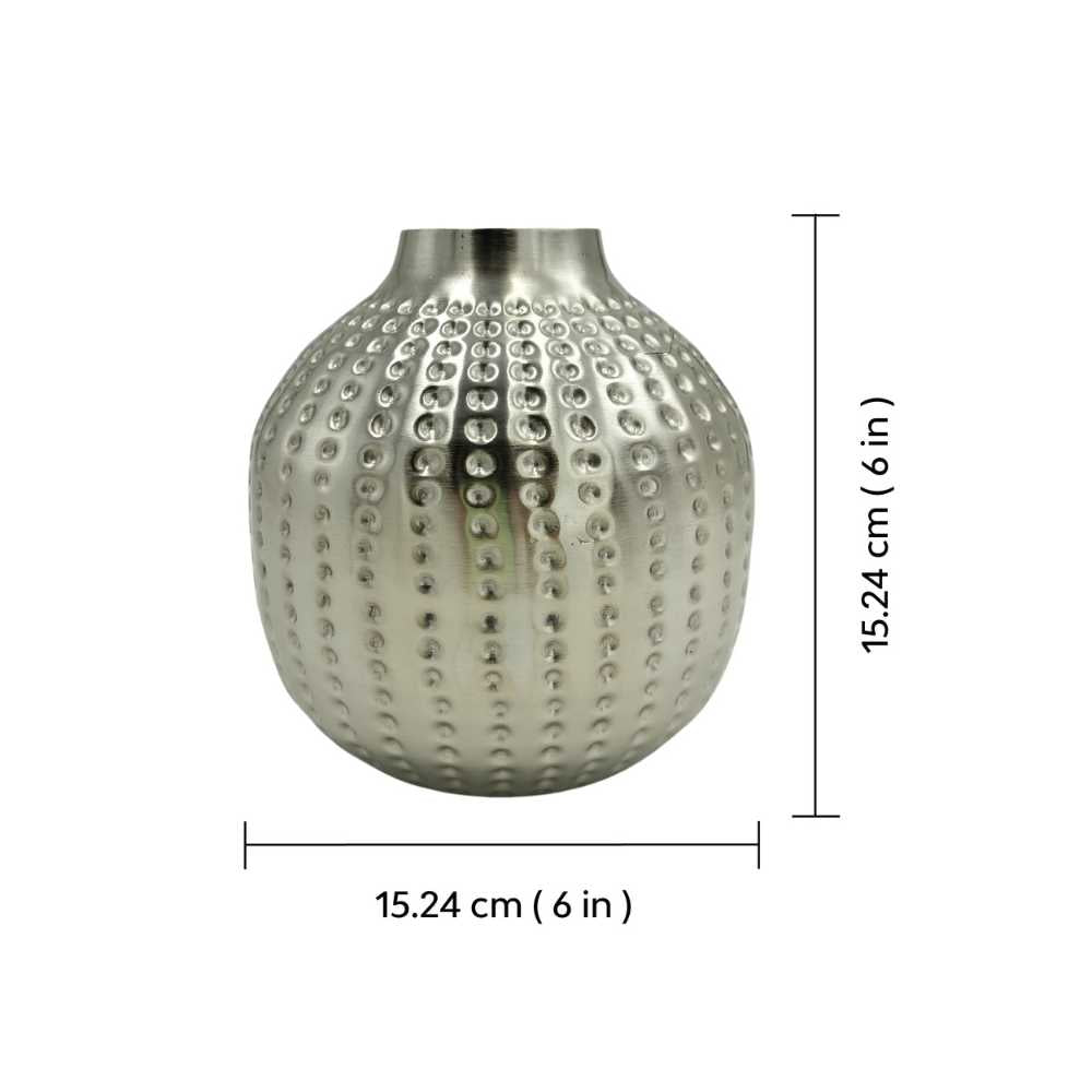 Hammered Line Metal Vase