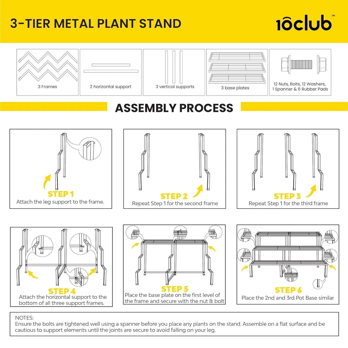 Spectacular 3-Tier Metal Plant Stand