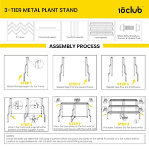 Spectacular 3-Tier Metal Plant Stand