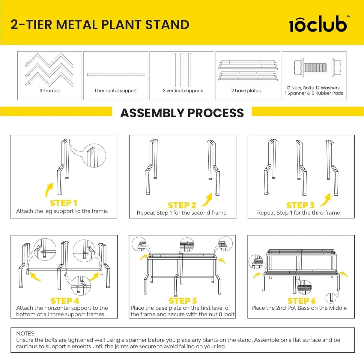 Spectacular 2-Tier Metal Plant Stand