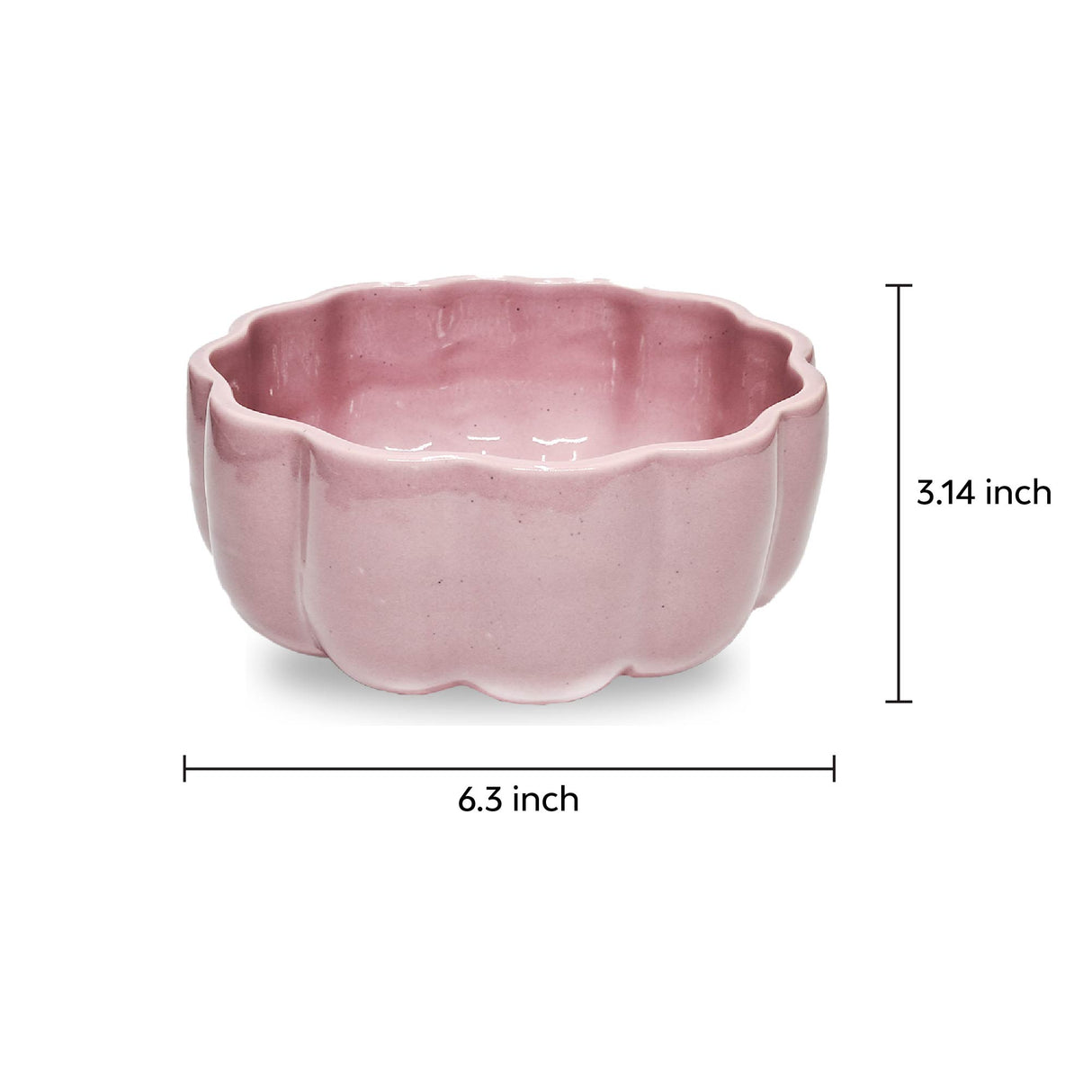 Aesthetic Peach Scalloped serving bowl