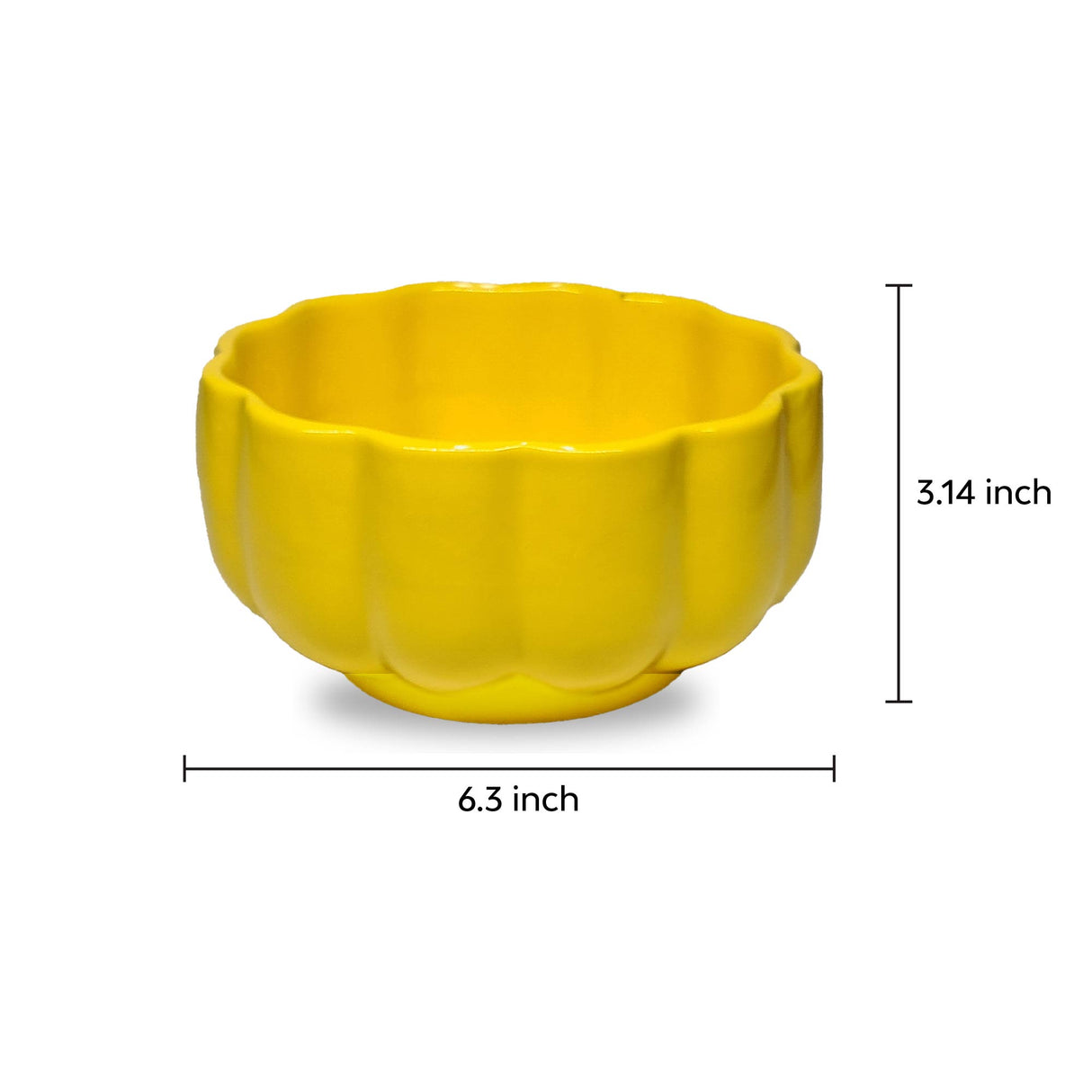Yellow scalloped serving bowl Made in India 