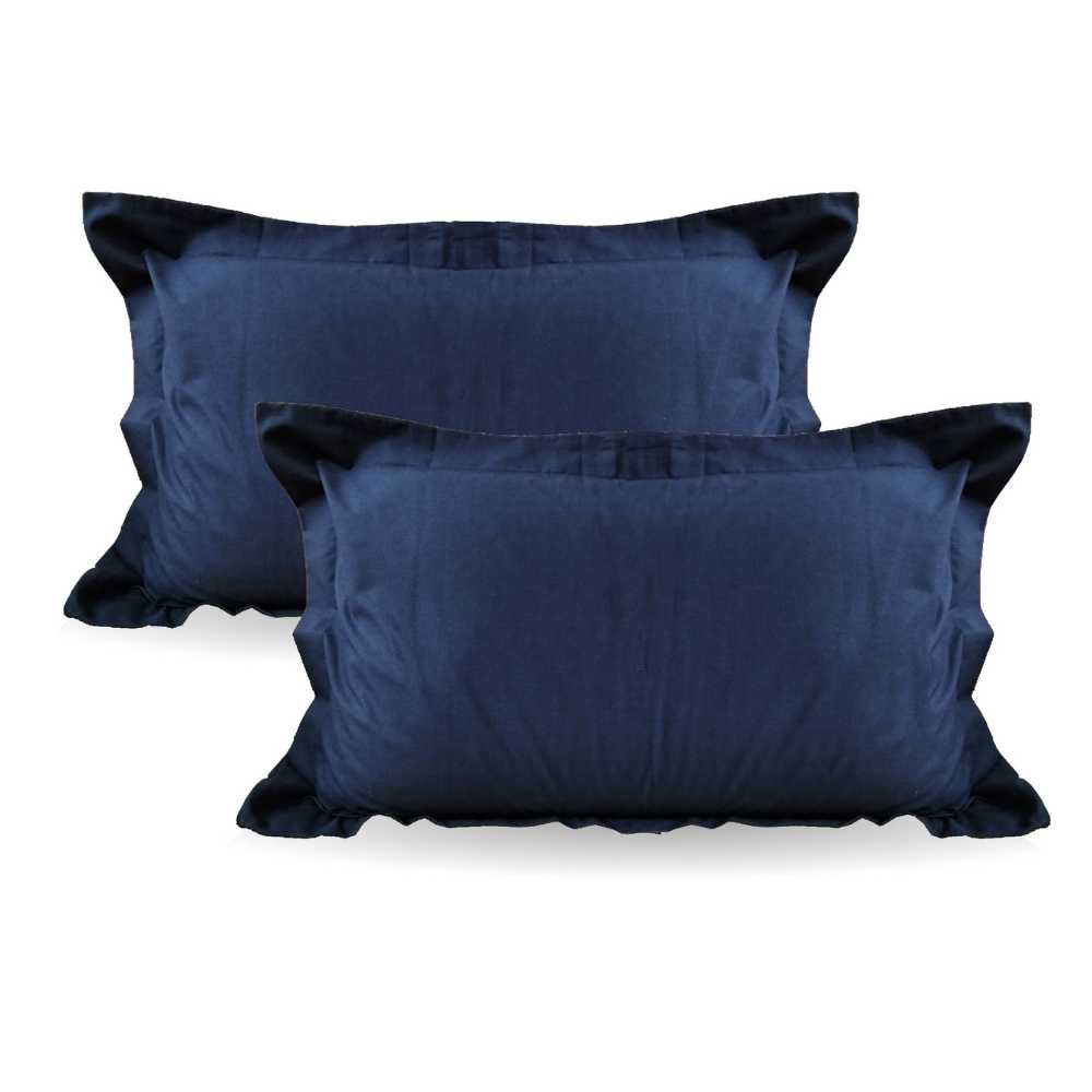 set of 2 cotton pillow cover in navy blue