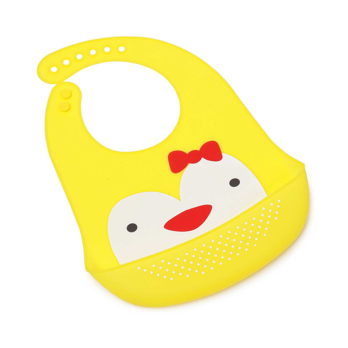 yellow color silicone baby bib with food catcher 