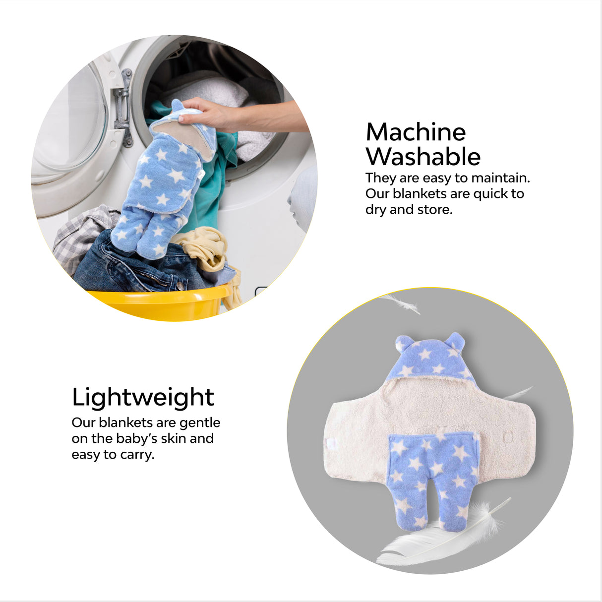 Machine washable baby swaddle blanket 