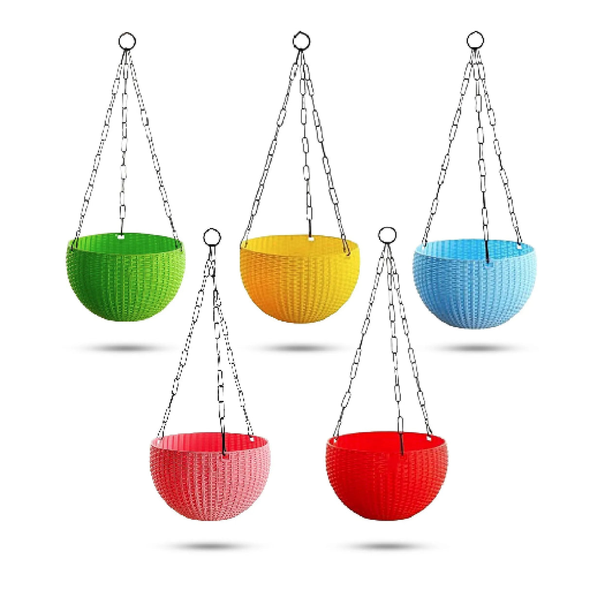 Euro Plastic Balcony Hanging Pots | Set of 5