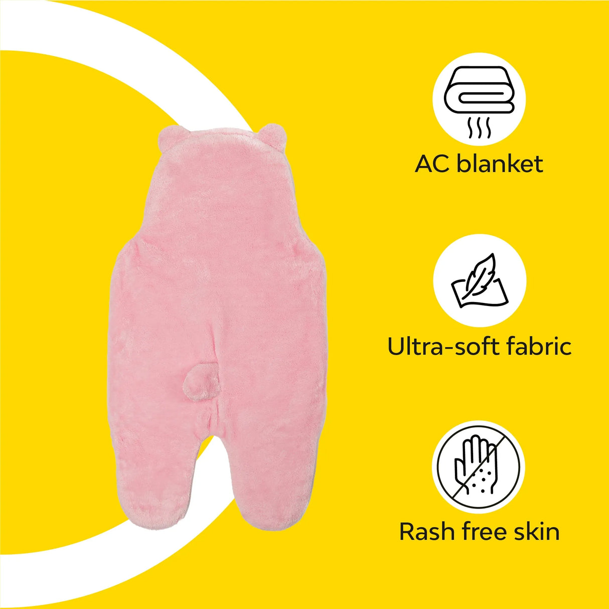 3-in-1 Unicorn Hooded Baby Blanket Wrapper with Velcro lock