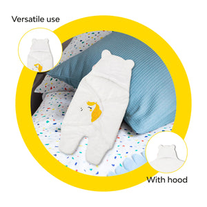 3-in-1 Unicorn Hooded Baby Blanket Wrapper with Velcro lock