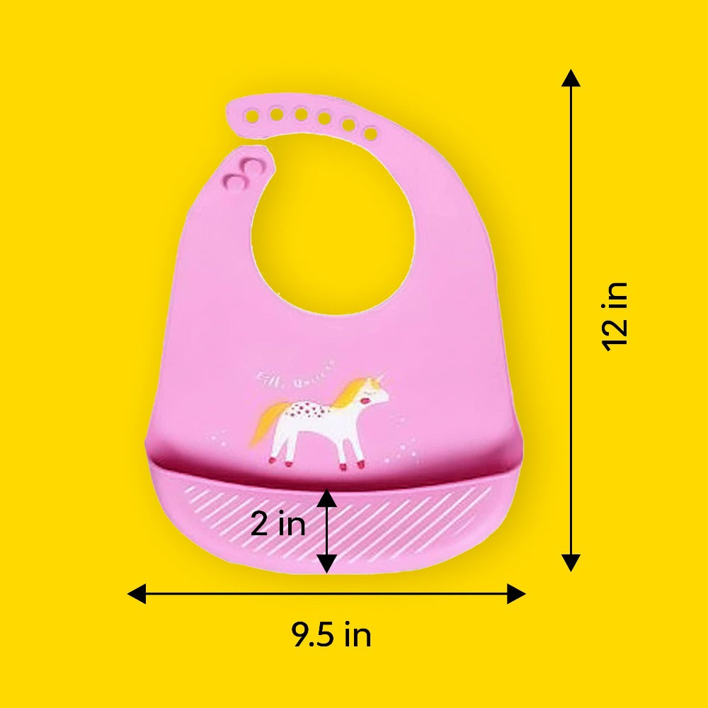 silicone bib for kids with size dimensions 