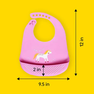 silicone bib for kids with size dimensions 