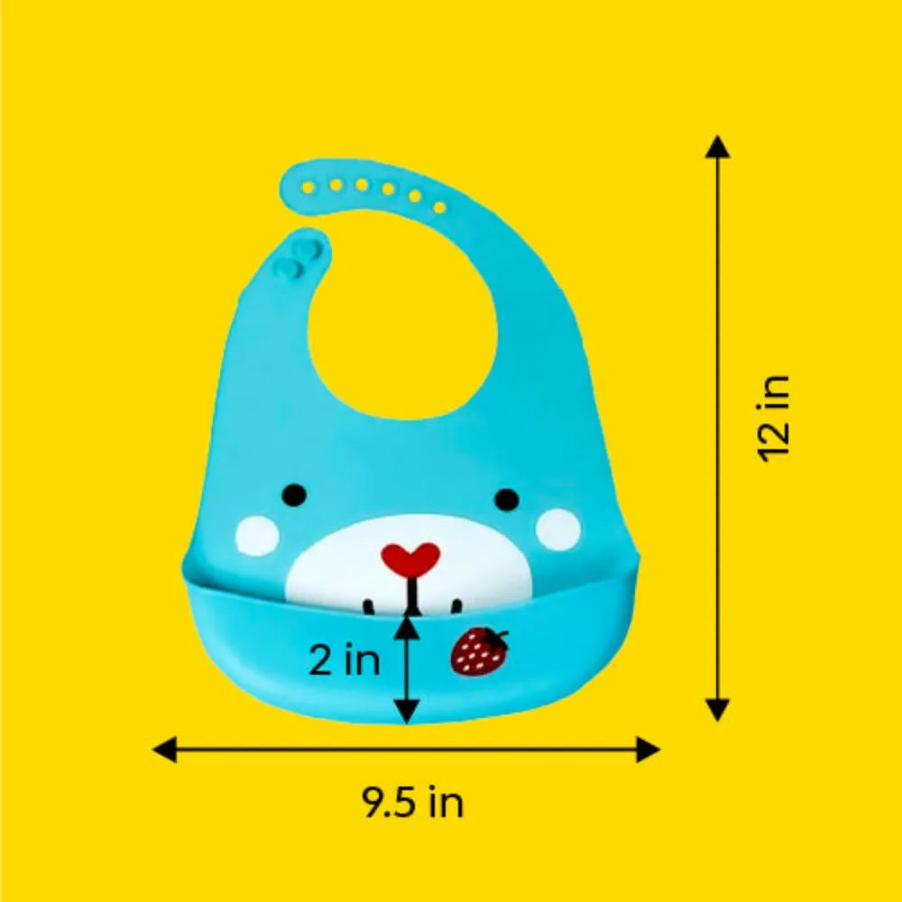 Baby Waterproof Silicone Bib with Pocket