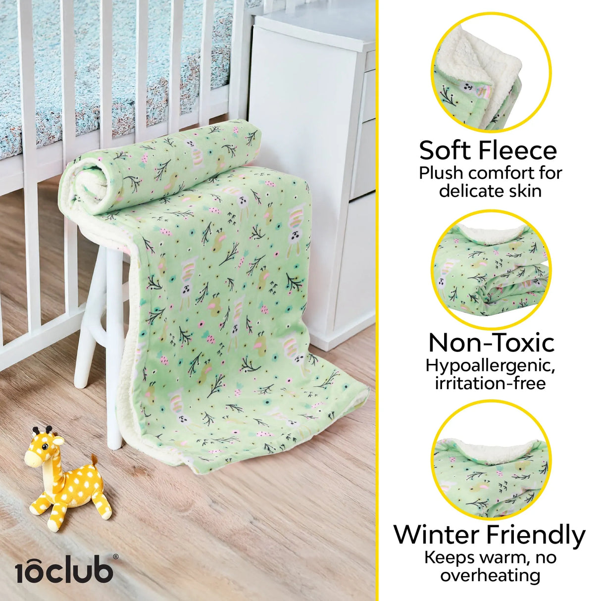 Reversible Printed Fleece Baby Blanket