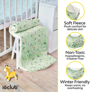 Reversible Printed Fleece Baby Blanket