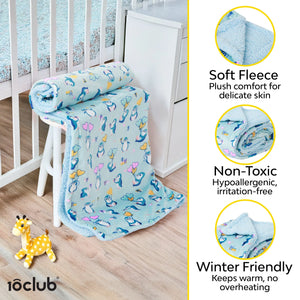 Reversible Printed Fleece Baby Blanket