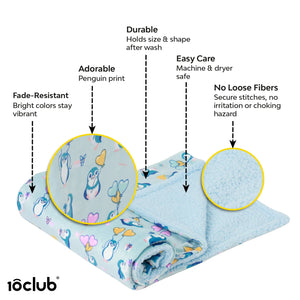 Reversible Printed Fleece Baby Blanket