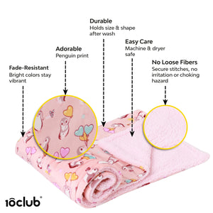 Reversible Printed Fleece Baby Blanket