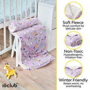 Reversible Printed Fleece Baby Blanket