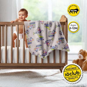 Reversible Printed Fleece Baby Blanket