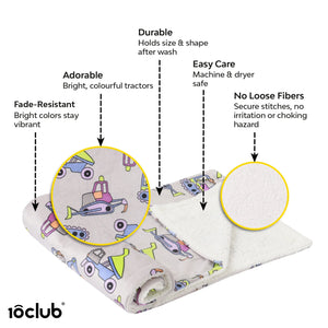 Reversible Printed Fleece Baby Blanket