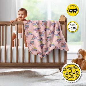 Reversible Printed Fleece Baby Blanket