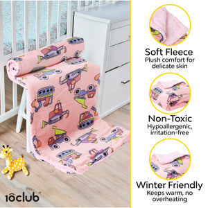 Reversible Printed Fleece Baby Blanket