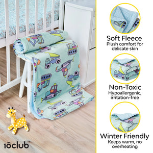 Reversible Printed Fleece Baby Blanket