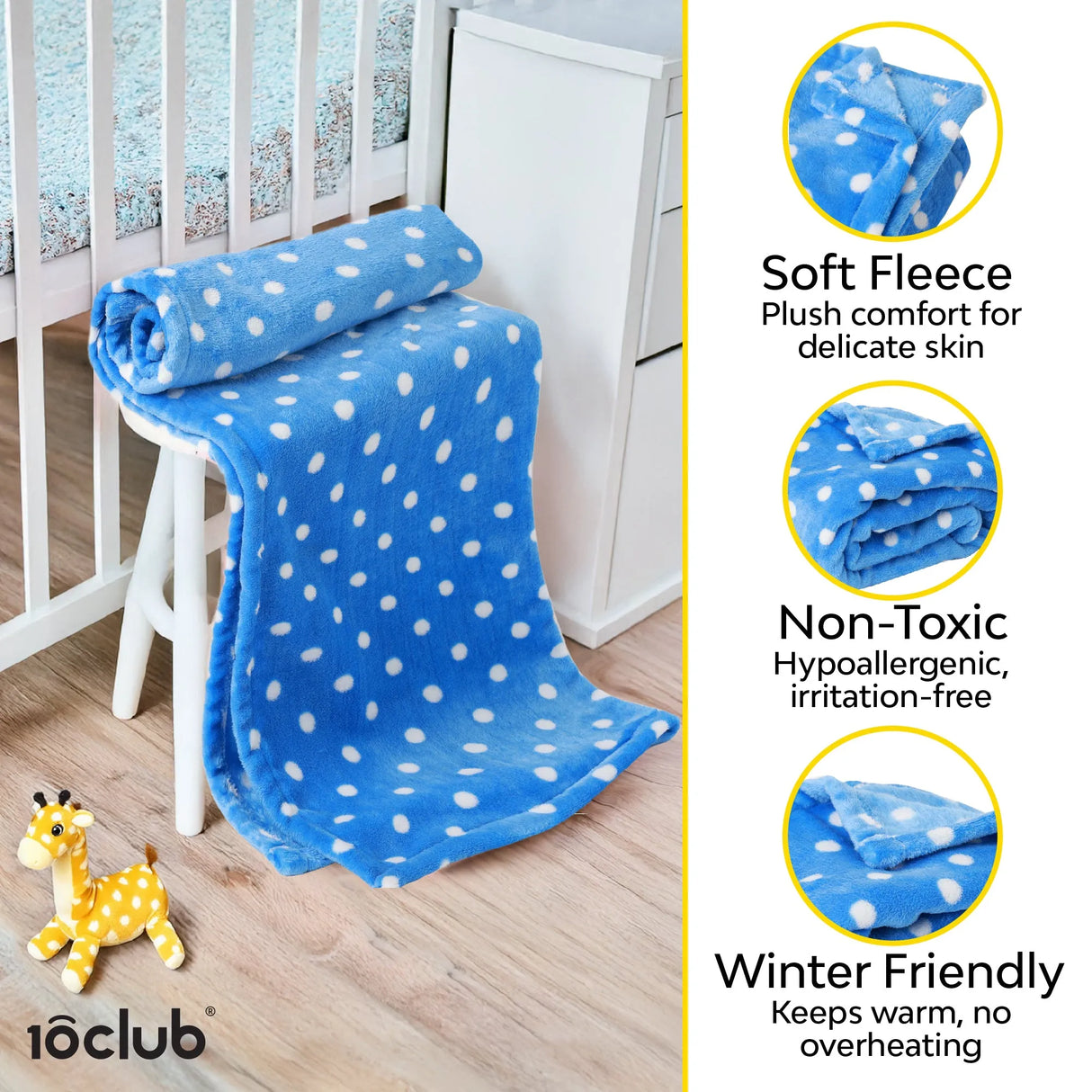 Polka Dot Fleece Baby Blanket