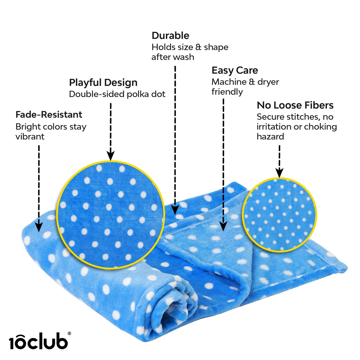 Polka Dot Fleece Baby Blanket