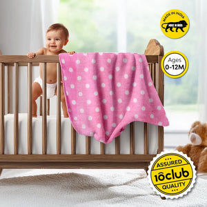 Polka Dot Fleece Baby Blanket