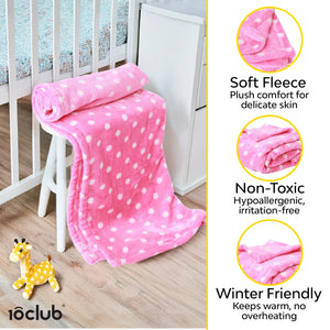 Polka Dot Fleece Baby Blanket