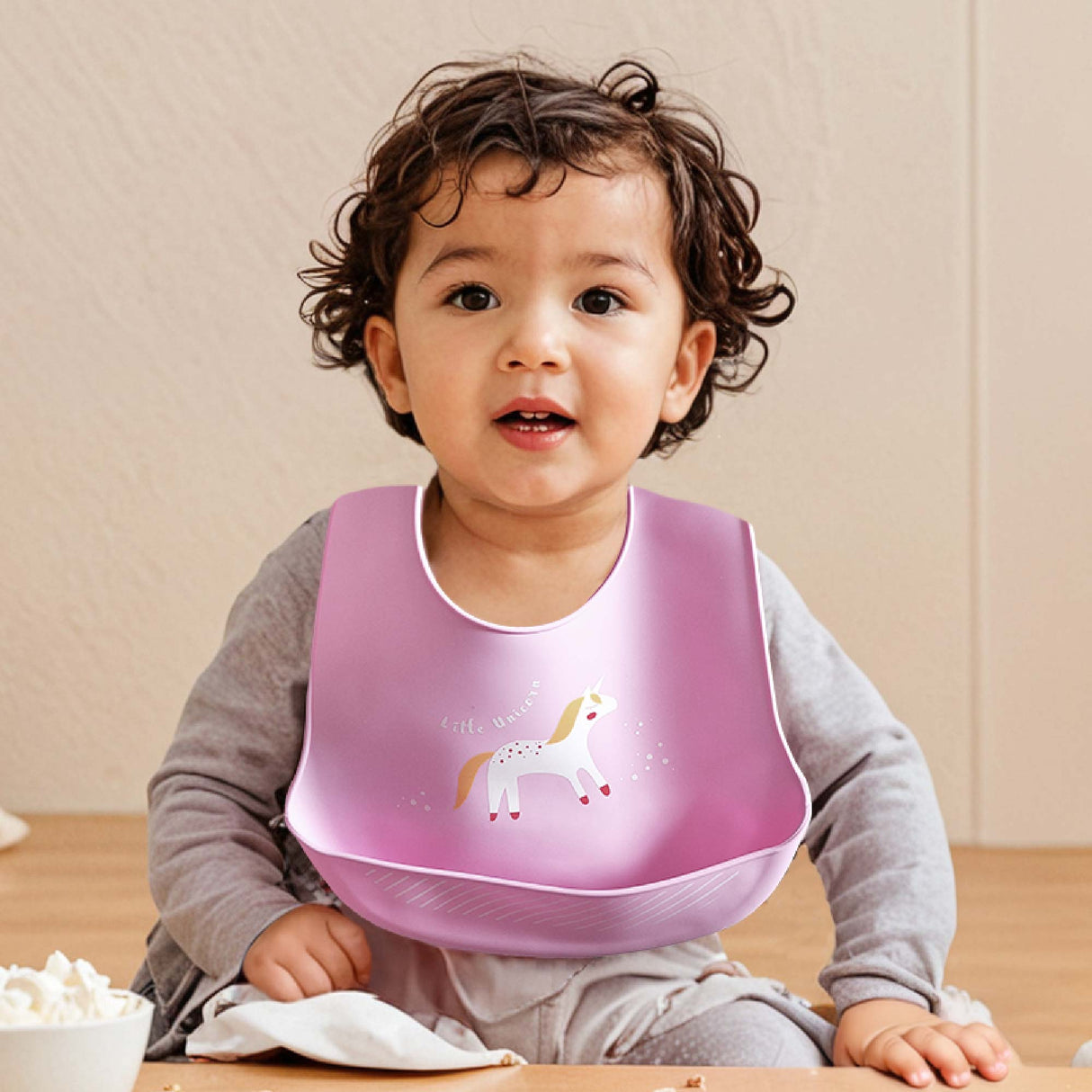 Baby Waterproof Silicone Bib with Pocket