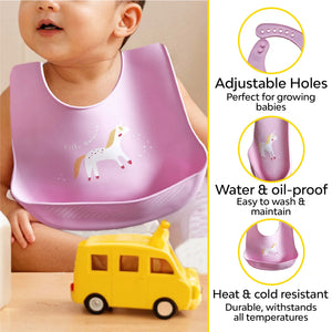 Baby Waterproof Silicone Bib with Pocket