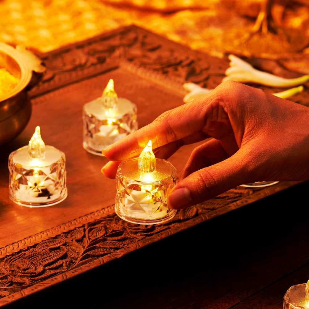 Battery operated festive diya lights