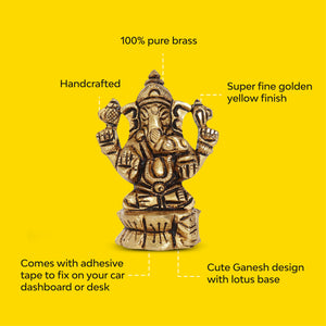 Auspicious Siddhi Ganapati Brass Idol  100% Pure Brass  Antique Finish