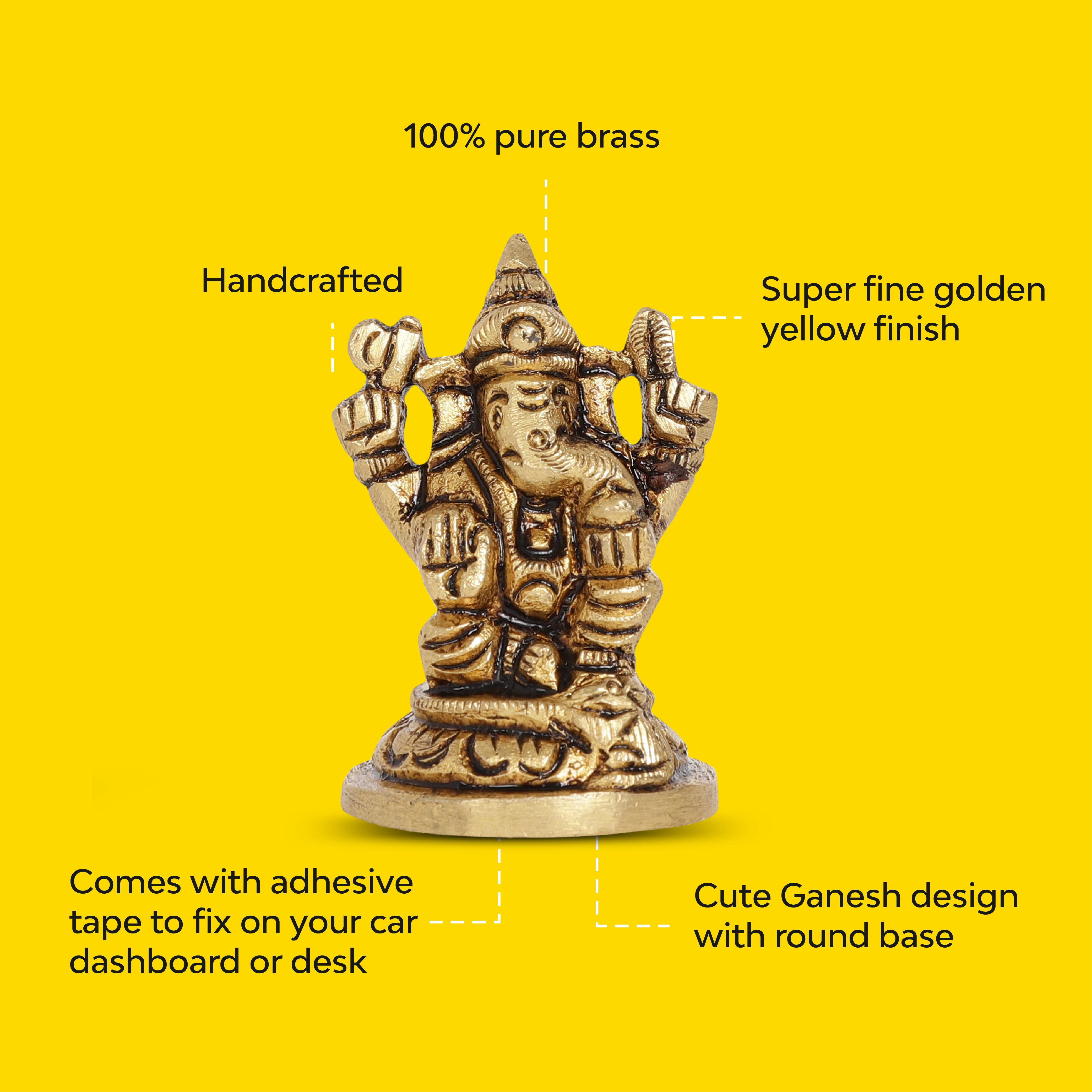 Outlets Antique Brass Hindi Ganesha God Brass Statue 10cm