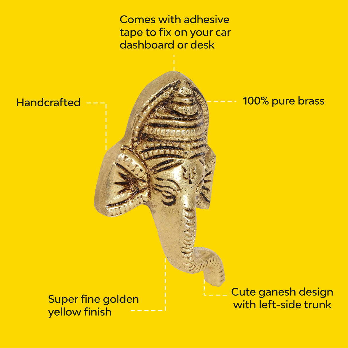 Ganesh trunk brass figurine