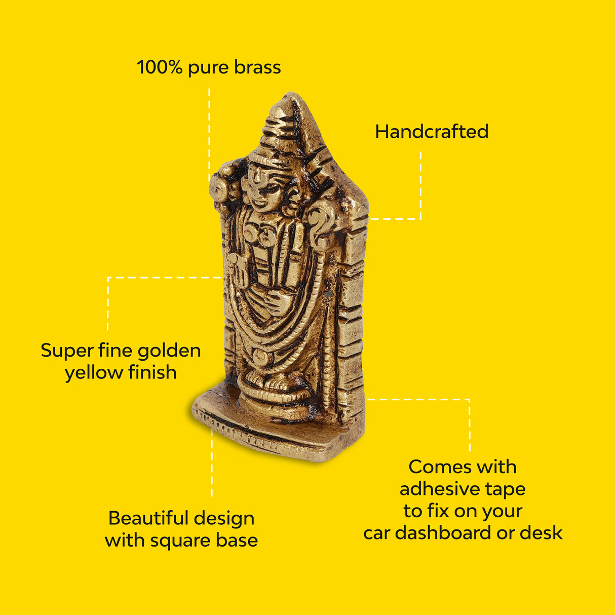 Easy to clean Govinda Balaji Brass Idol  100% Pure Brass  Antique Finish