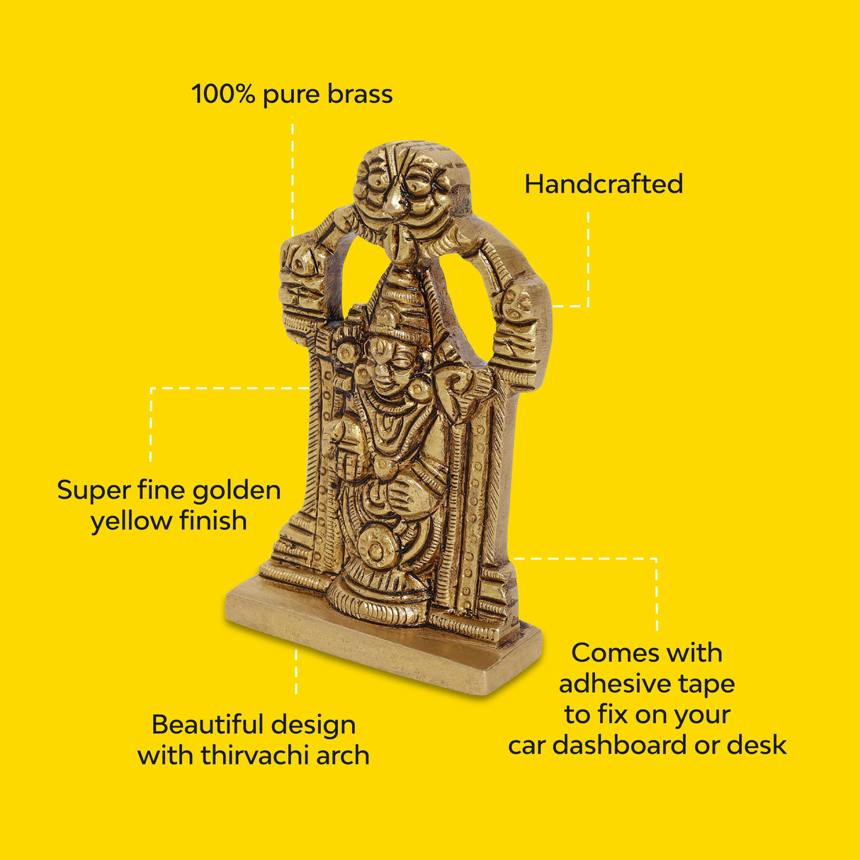 Auspicious gift Venkateshwara Balaji Idol  100% Pure Brass  Antique Finish 